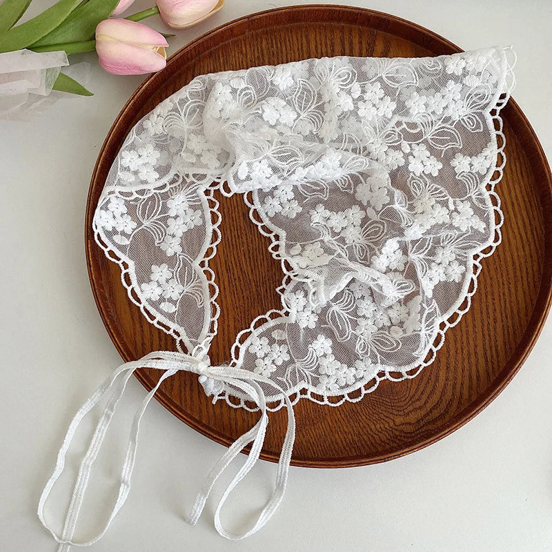 New Triangle Short Skirt Half Skirt Butt Curtain Skirt Lace Trim Small Apron Knitting Lace Stacked Ins Korean Women Headscarf