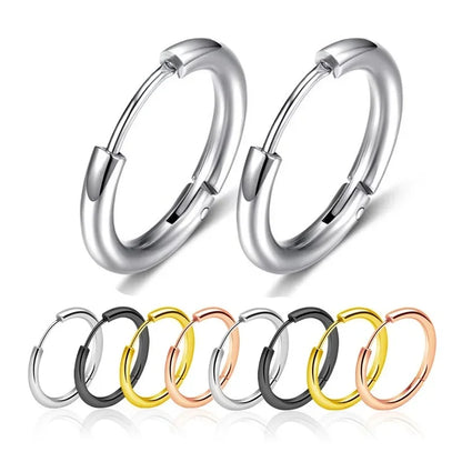 10/20Pcs Minimalist 316L Stainless Steel Small Hoop Earrings For Women Man Classic Round Earrings Fashion Ear Piercing Jewelr