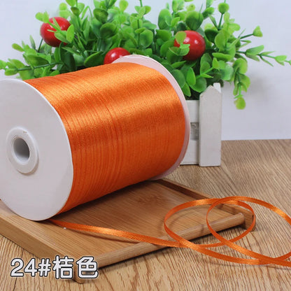 New (10meters/lot) 3mm Satin Ribbons For Craft Sewing Fabric Christmas Wedding Supplies Party Decoration Gift Wrap DIY Handma