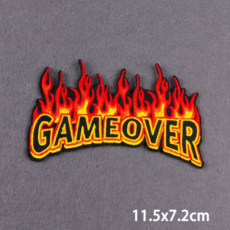 Warning Letters Embroidery Patches For Jeans Good Vibes Iron On Patch Thermoadhesive Patches For Clothes Applique Stickes Log