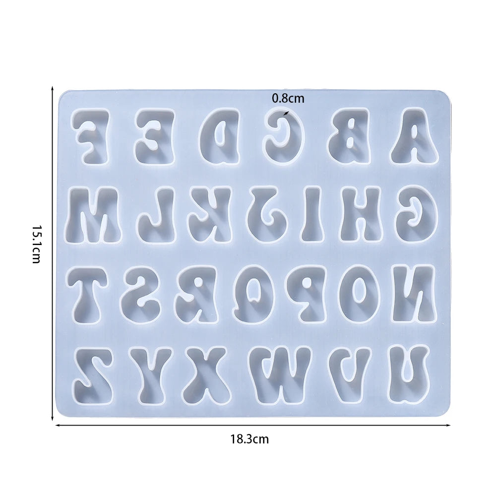 Alphabet Epoxy Resin Silicone Mold Letter Number Mould DIY Keychain Earring Pendant Epoxy Resin Jewelry Crafts Casting Mold -