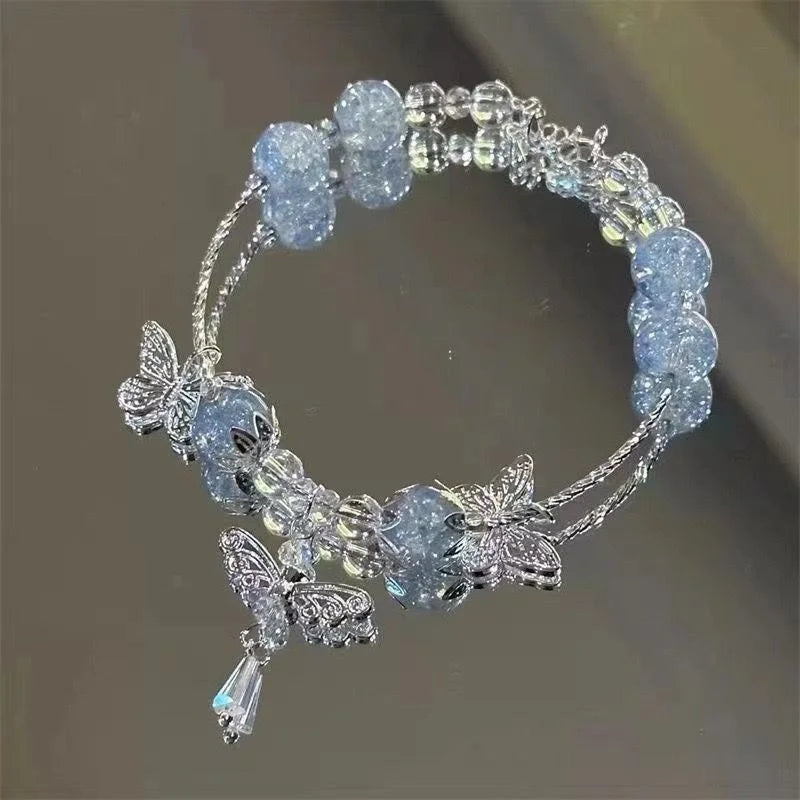 New Simple Beads Crystal Bracelet For Women Girls Korean ins Flower Fox Feather Tassel Bracelets Best Friend Jewelry Gifts 20