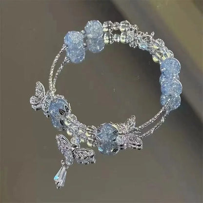 New Simple Beads Crystal Bracelet For Women Girls Korean ins Flower Fox Feather Tassel Bracelets Best Friend Jewelry Gifts 20