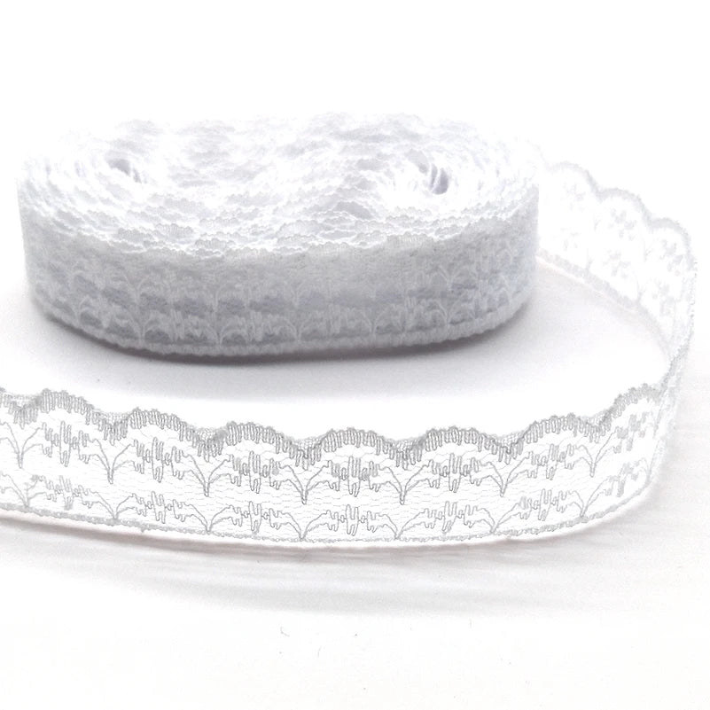 10 Yards High Quality Beautiful White Lace Ribbon Tape 22MM Lace Trim DIY Embroidered For Sewing Decoration African Lace Fabr