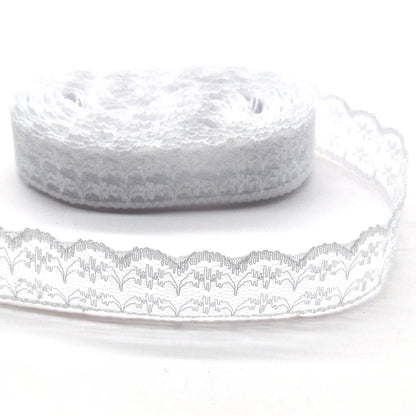 10 Yards High Quality Beautiful White Lace Ribbon Tape 22MM Lace Trim DIY Embroidered For Sewing Decoration African Lace Fabr