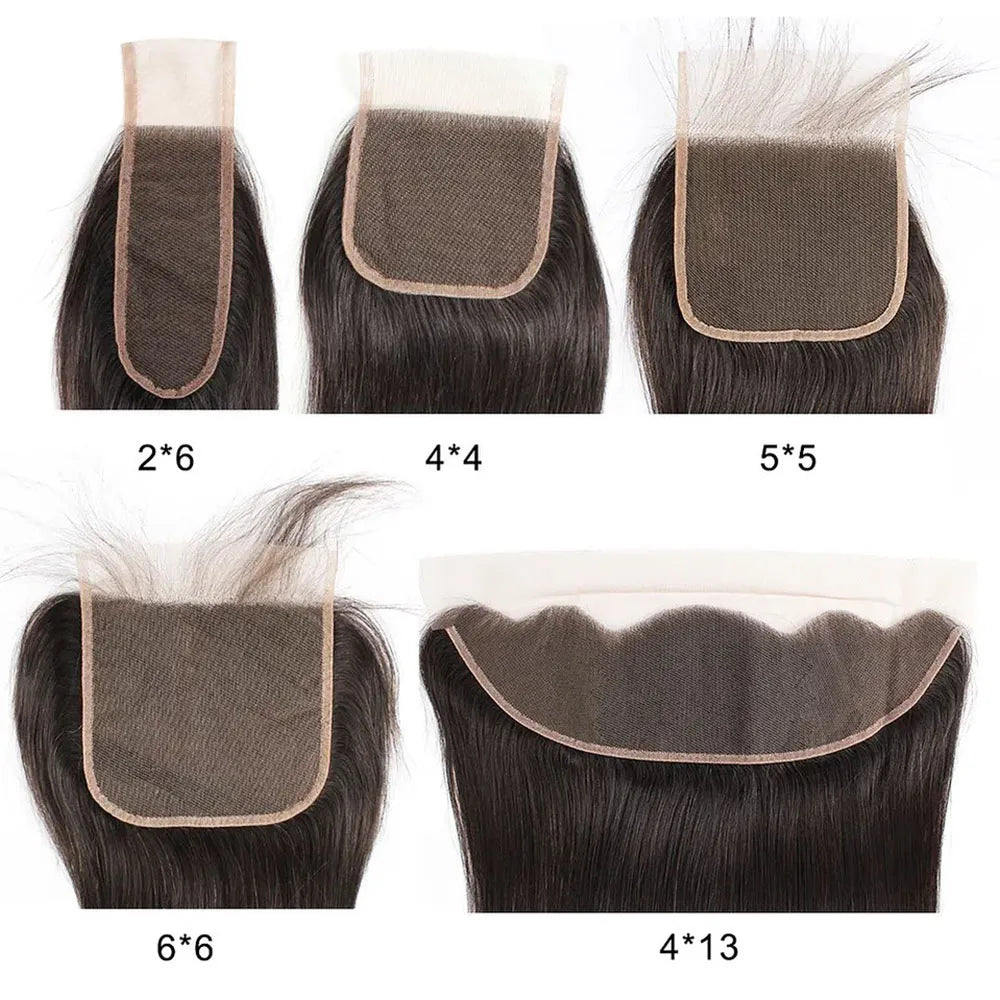 Lace Frontl Closure Peruvian Straight Closure 5x5 100% Human Hair Straight 13x4 Lace Frontal Natural Color Remy Hair Swiss La