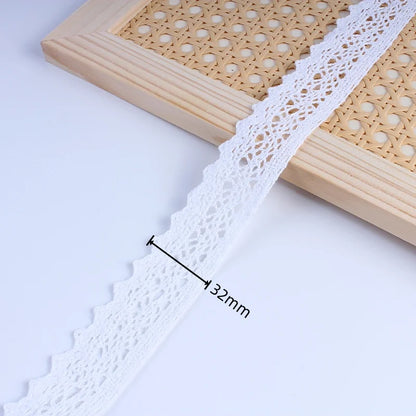 5Yards/Lot White Cotton Embroidered Lace Net Ribbons Fabric Trim DIY Sewing Handmade Craft Materials