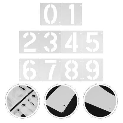 Number Templates Plastic Drawing Stencils Washable Reusable For Diy Crafts Home Decor Wall Floor Fabric Wood Signs