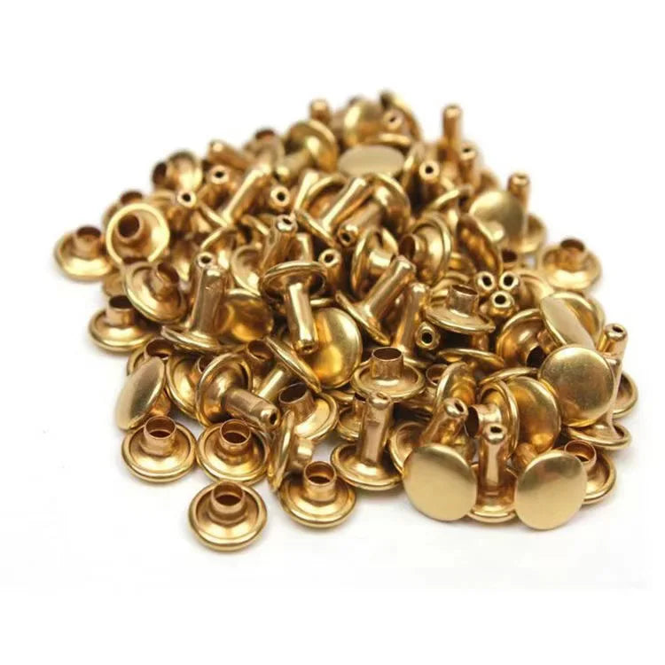 100sets 6-8mm Metal Double Cap Round Rivets Studs Collision Nail Spike Rock Leather Craft Shoe Bag Belt Garment Bracelet DIY