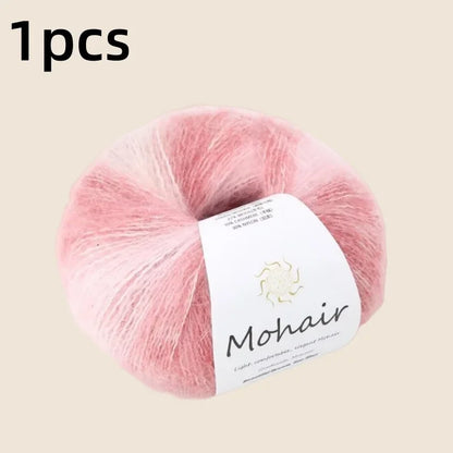 Crochet Yarn, Gradient Mohair Soft Cotton Yarn, DIY Knitting Yarn for Baby Sweater, Baby Hat, Cozy Scarf Projects