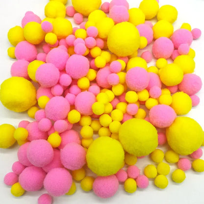8-30mm Pom poms Multi-Colored Pompoms Soft Fluffy Puff Pompom Balls for Kid DIY Creative Craft Wedding Decor Sewing Supplies 