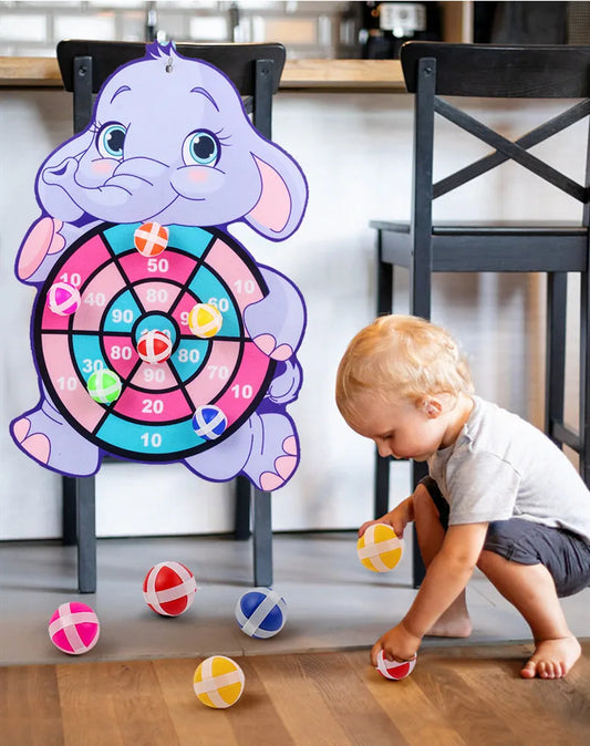 Child Montessori Toys for Kids 2 to 4 Years Old Cartoon Animal Dart Board Sticky Ball Family Interactive Educational Toys Bab