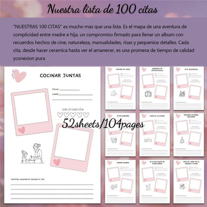 Hardcover Mother Daughter Memory Book 100 Date Journal With Photo Space Smooth Paper Daily Diary Gift For Mothers Daughters
