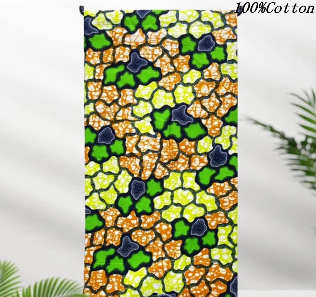 New African Ankara Batik Fabric Super Real Wax African Cotton Material Prints Wax Tissu For Sew 6yards - AS PICTURE Y
