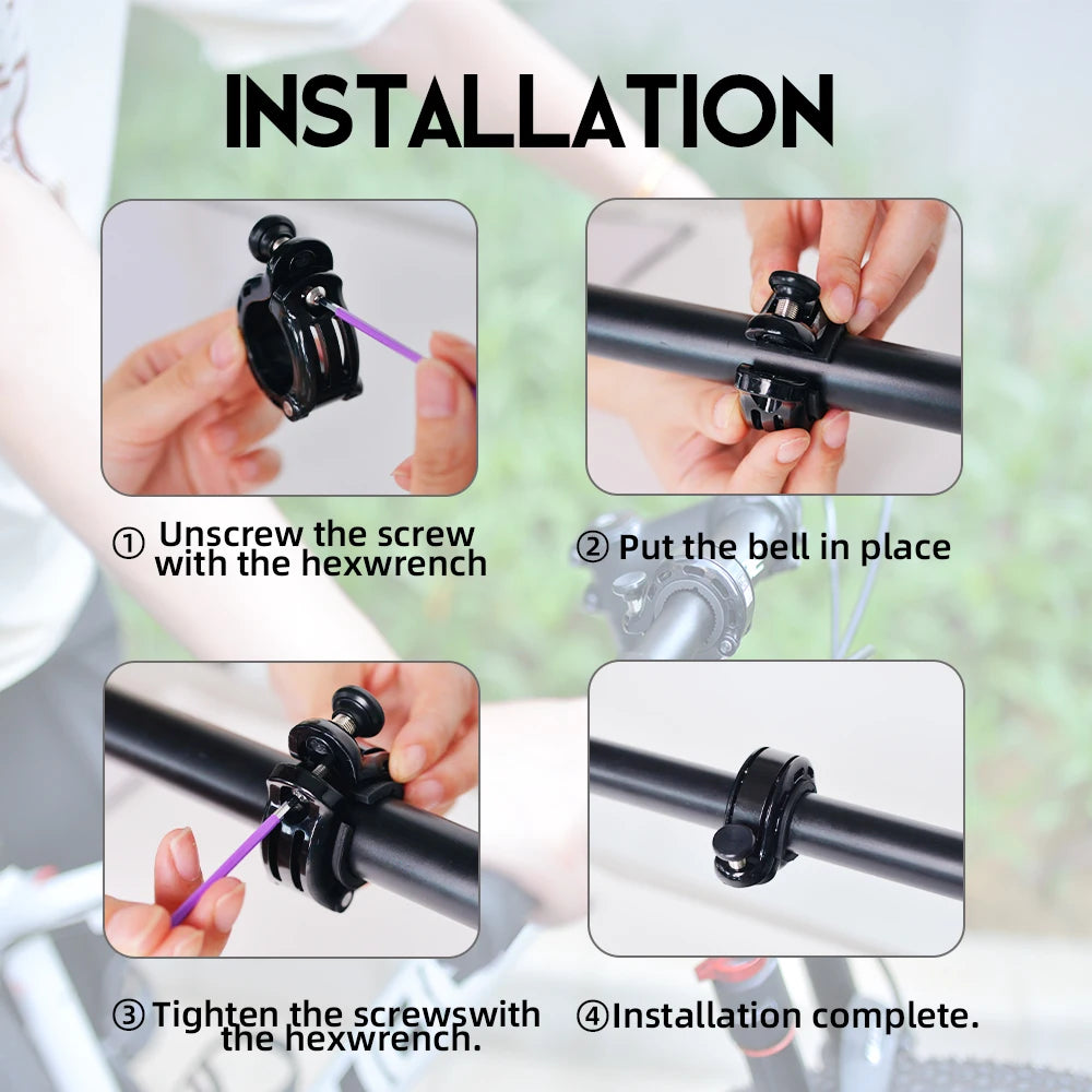 ThinkRider Upgrade Bicycle Bell 110dB Bell Loud Bicycle Horn Innovative Aluminum Alloy Mini Bell MTB Bicycle Bicycle Bell