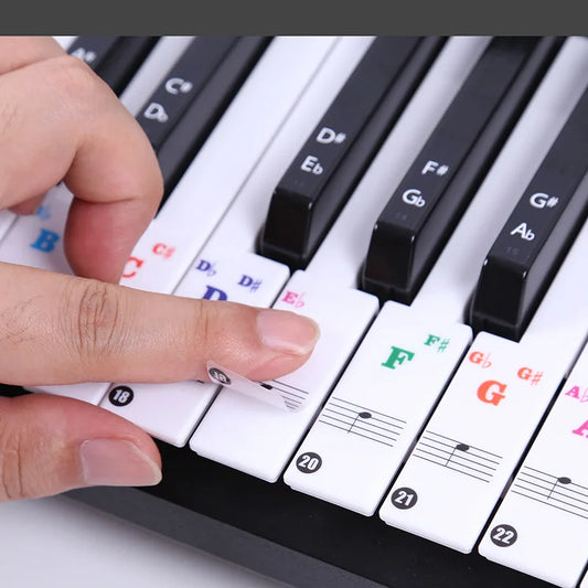 Transparent Piano Keyboard Stickers 49/54/61/88 Key Detachable Music Decal Notes Electronic Piano Piano Spectrum Sticker Symb