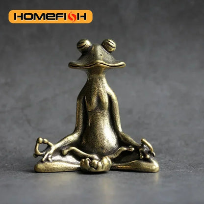 Retro Copperware Incense Socket Zen Frog Ornaments Solid Pure Copper Frog Tea Pet Incense Holder Ornaments