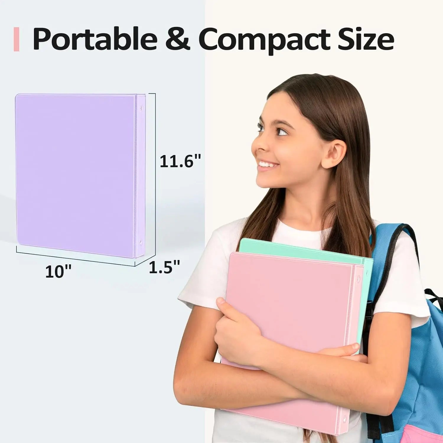 1-inch 3 Ring Binder with 2 Interior Pockets, for A4 Letter Size 8.5'' x 11''Paper,Versatile Binders for Office, Home and Sch
