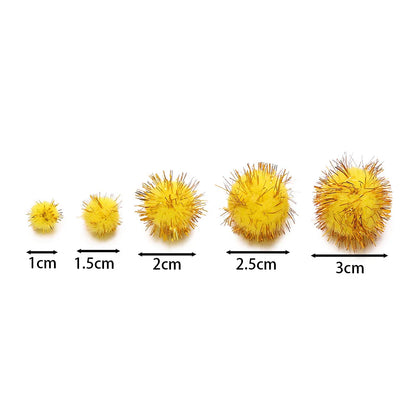 100-Pack Assorted Color Pom Poms, 1-3cm Fluffy Craft Pom Poms for DIY Home Decor and Sewing