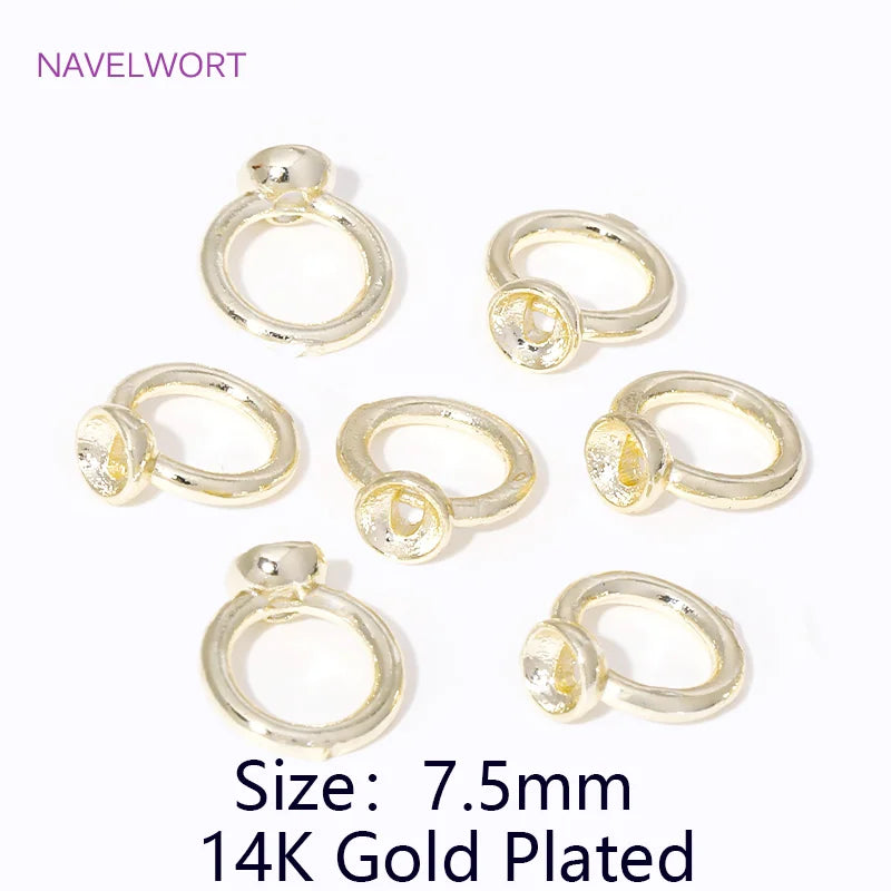 10/20Pcs 18K Gold Plated End Beads Tip,Brass End Caps For Jewelry Making,Connecting Rings For Jewelry,DIY Bracelets Accessori