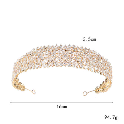 Bridal Hair Jewelry Cubic Zirconia Zircon Tiaras and Crowns Diadem For Brides Women Prom Pageant Headband Wedding Accessories