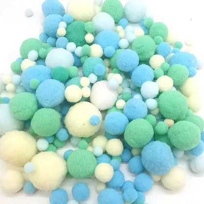 8-30mm Pom poms Multi-Colored Pompoms Soft Fluffy Puff Pompom Balls for Kid DIY Creative Craft Wedding Decor Sewing Supplies 