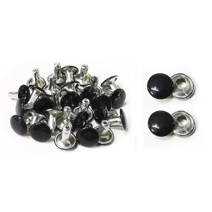 100sets 6-8mm Metal Double Cap Round Rivets Studs Collision Nail Spike Rock Leather Craft Shoe Bag Belt Garment Bracelet DIY