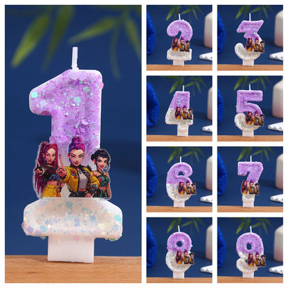 NEW Demon Digital Candle Cake Decoration Number Candle Cake Top Birthday Party Kpop Cake Decoration
