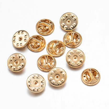 100pc Metal Locking Pin Back Brooch Badge Holder Lapel Base For DIY Jewellery Material Making Supply Craft Accessories Handma