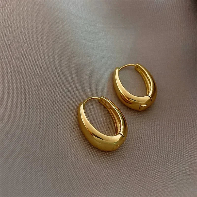LATS 2024 Fashion Metal Drop Earrings for Woman Vintage Hoop Earring Trend Classic Party Wedding Pendant Jewelry Gift
