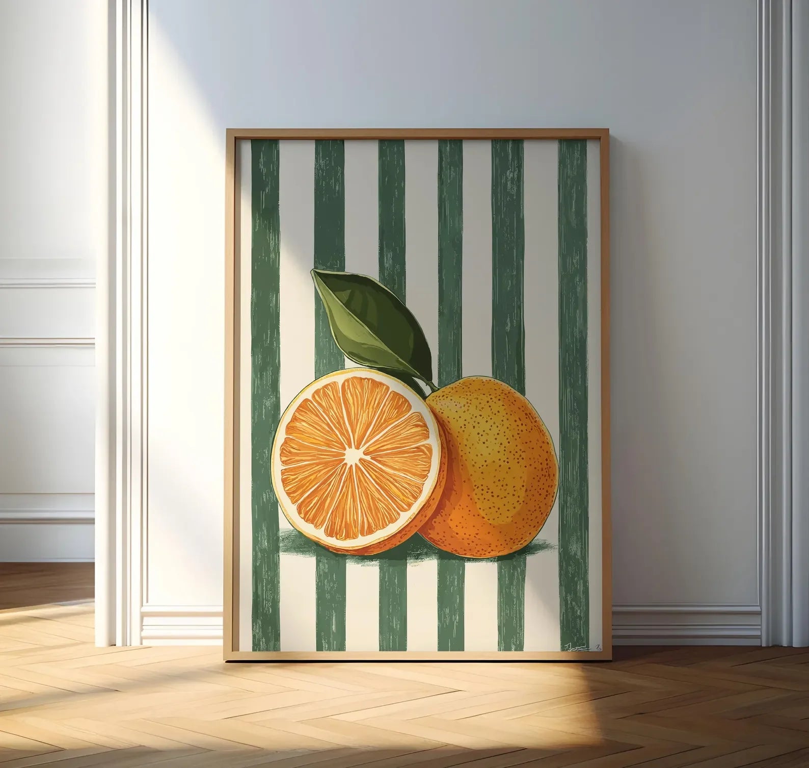 Orange Wall Decor, Orange Fruit Poster, Farmhouse Kitchen Art Painting, Kitchen Prints, Trendy Food Art, Retro Kitchen Art, F