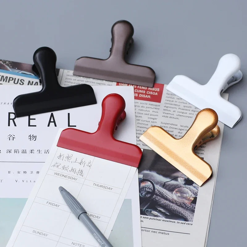 Fromthenon Vintage Binder Clip Metal Planner Clips Pink Red Gold Color Clamp Office Decorative Supplies School Stationery