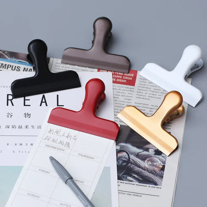 Fromthenon Vintage Binder Clip Metal Planner Clips Pink Red Gold Color Clamp Office Decorative Supplies School Stationery