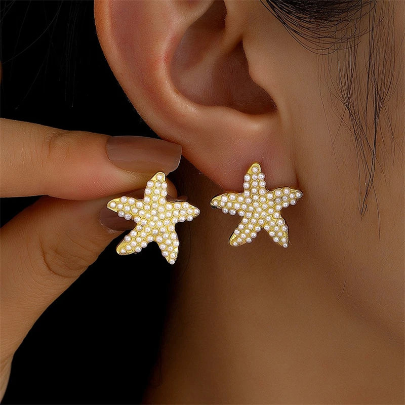 Vintage Metal Shell Stud Earrings for Women Trendy Accessories Personalization Jewelry Earrings Daily Wear Creative Jewelry G