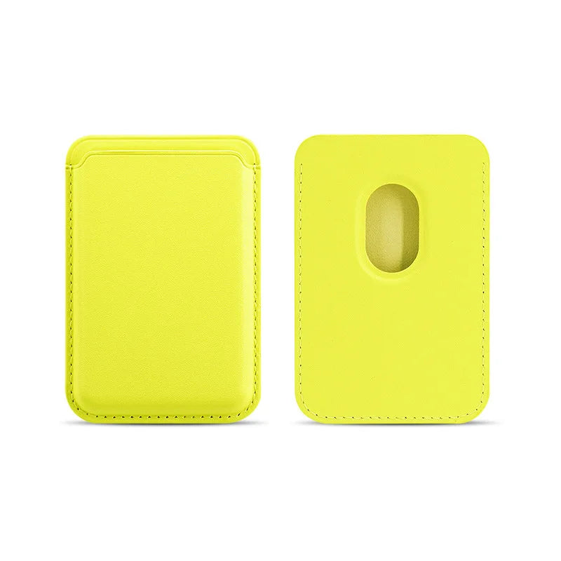 Magnetic Card Holder Leather PU Card Sleeve ID Card Holder Mobile Phone Back Sticker Bag For Magsafe iPhone 17 Card Holder Co