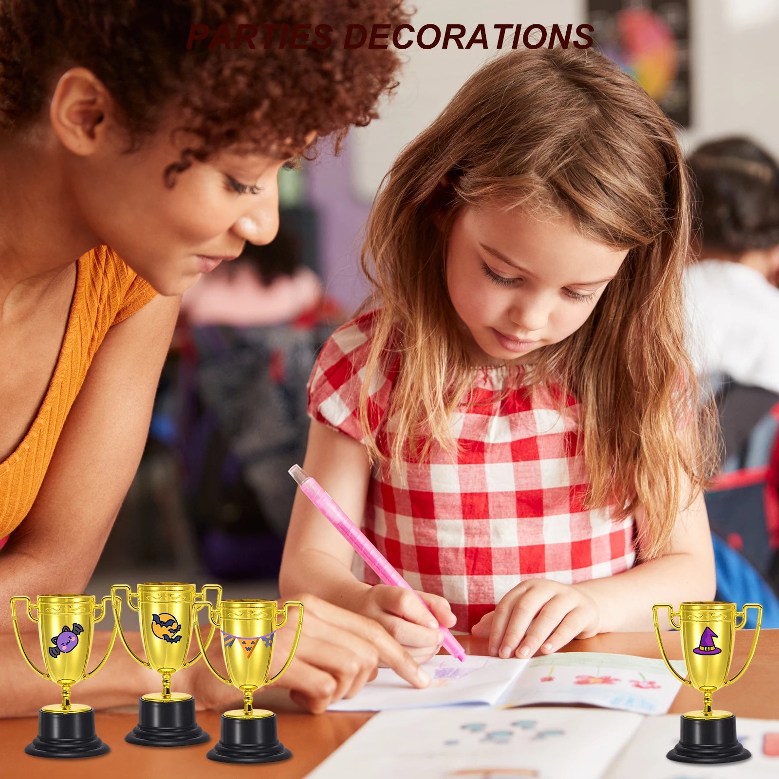 40/48/60/100pcs Mini Gold Trophies Award Plastic Small Trophy Cups Soccer Golden Cup First Place Winner Award Trophies Prize