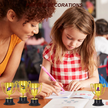 40/48/60/100pcs Mini Gold Trophies Award Plastic Small Trophy Cups Soccer Golden Cup First Place Winner Award Trophies Prize