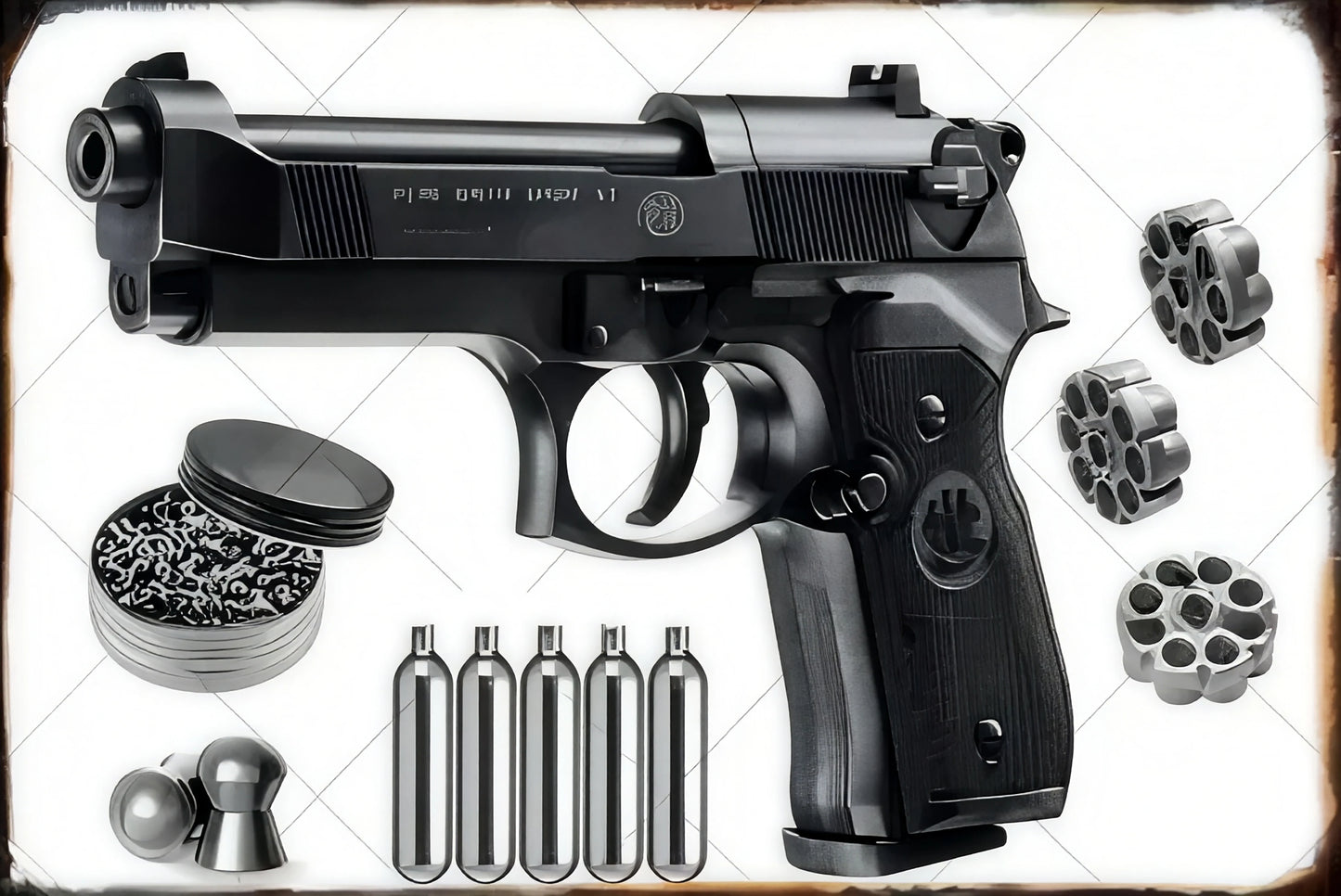 Vintage HD Pistol Metal Sign, Retro Wall Decor for Home Bar Club Man Cave