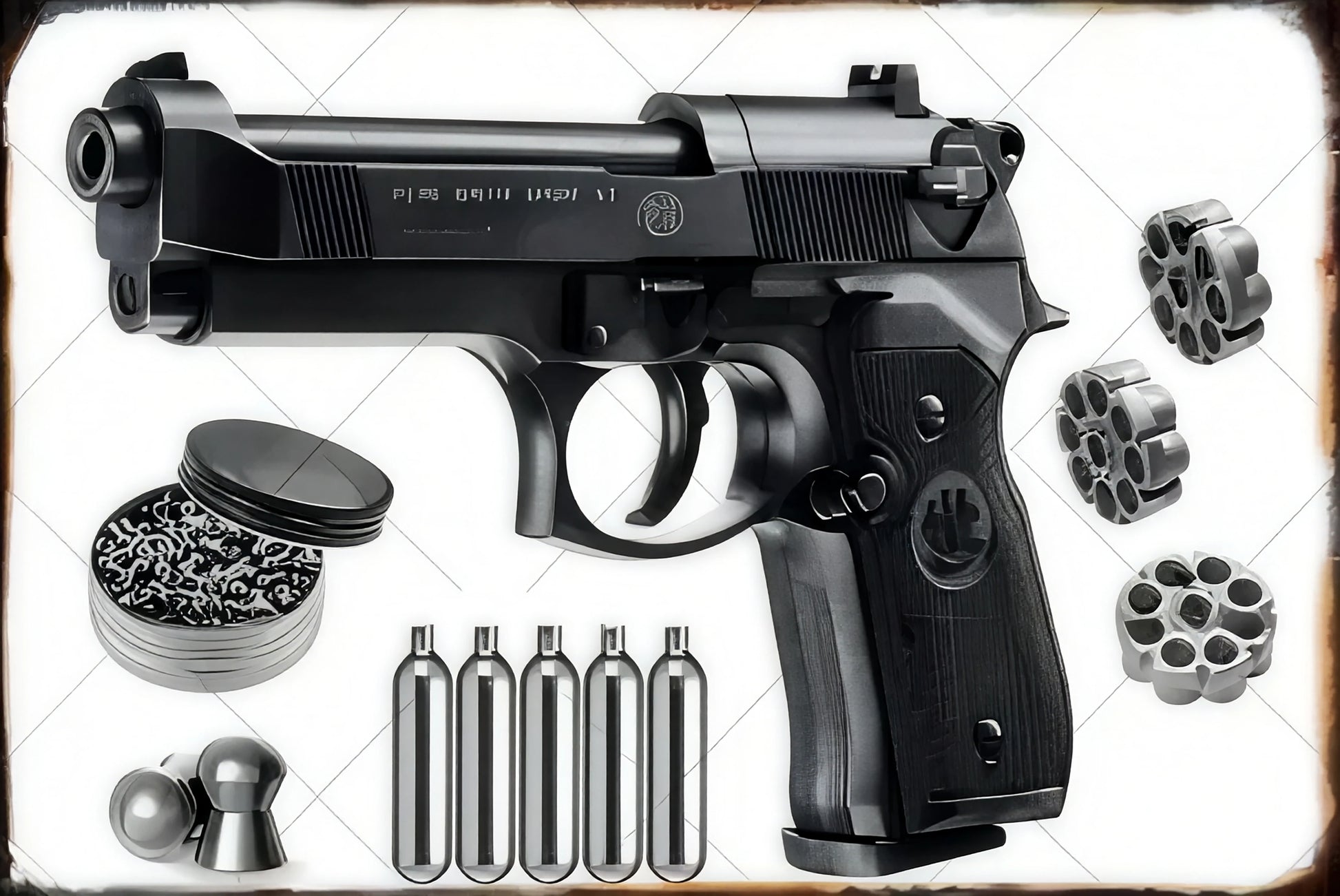 Vintage HD Pistol Metal Sign, Retro Wall Decor for Home Bar Club Man Cave