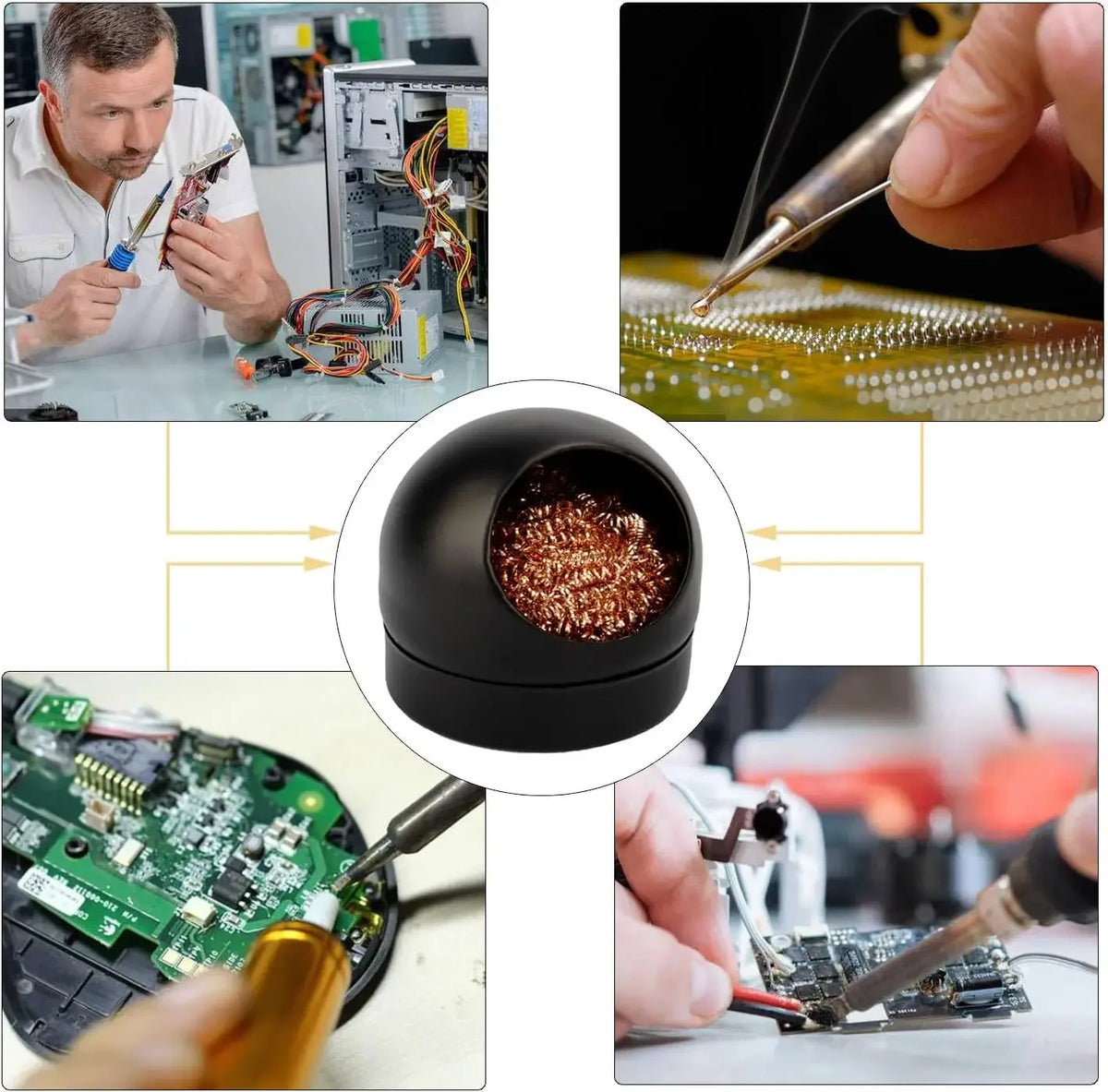 Desoldering Cleaning Ball Soldering Iron Mesh Filter Cleaning Nozzle Tip Copper Wire Cleaner Ball Metal Dross Box Clean Ball