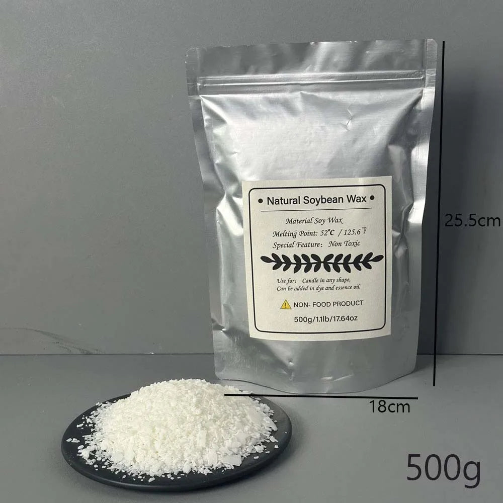 500g/1kg Natural Soy Wax Flake DIY Candle Making Supplies Scented Candle Raw Material Smokeless Candles Wicks Making Crafts -