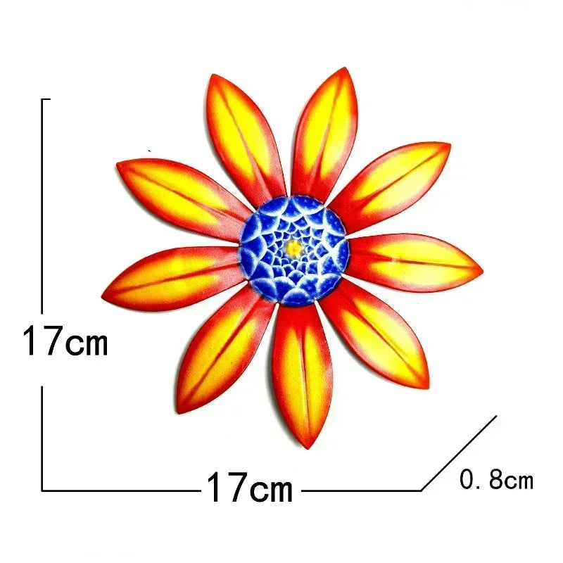 Garden Decoration Metal Flower Wall Decor Art Sculpture Hanging Ornament Aesthetic Home Room Garden Courtyard Decoration Outd