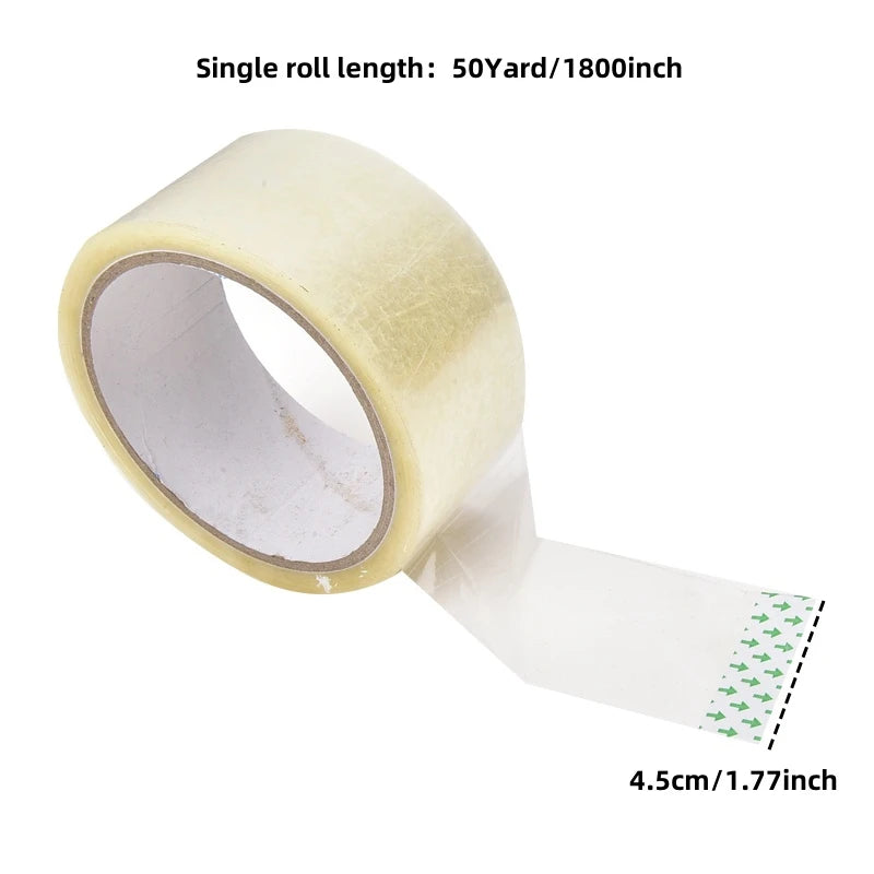 1800inch/Roll Transparent Tape Packaging Tools Office Packing Supplies Waterproof PP Material Durable Can Be Written As Marki