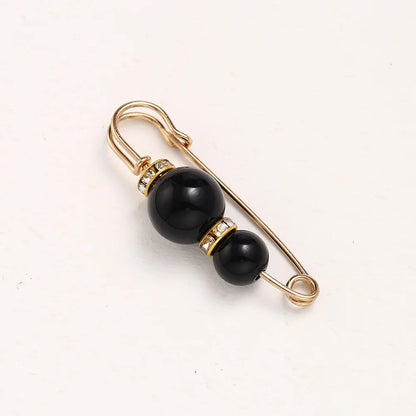 Women New Cute Imitation Pearl Rhinestone Brooch Anti-lighting Skirt Waist Pin Fashion Jewelry Accessories Gifts - 5 CM 22060