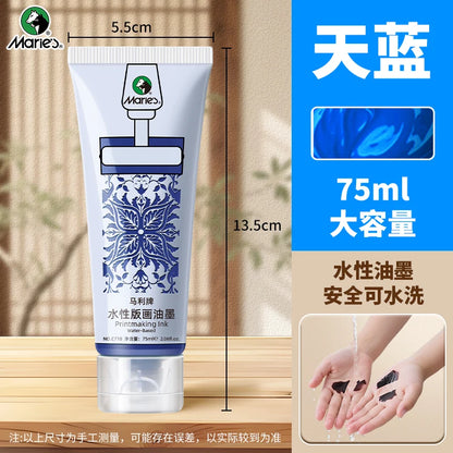 75ml Water-based Printmaking Ink for Printing on Paper or Cardboard with Linoleum,Wood or Soft Block Surfaces Plates or Polyf