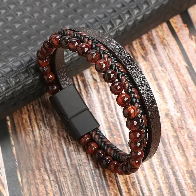 Classic Men's Leather Bracelet New Style Hand-woven Multi-layer Combination Accessory Fashion Man Jewelry