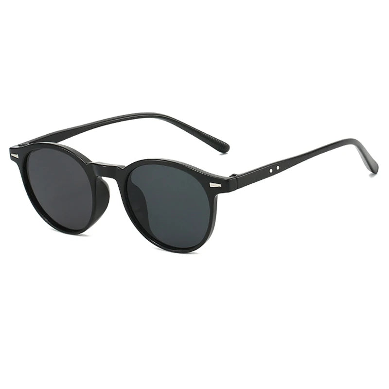 Vintage Punk Round Vintage Sunglasses Women Retro Luxury Designer Sun Glasses for Female Oculos De Sol Shades UV400 - Black G