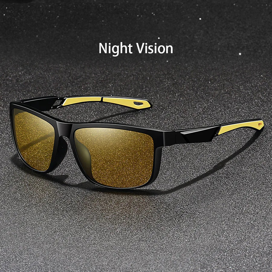 Fashion Vintage Square Frame Unisex Night Vision Glasses Reduce Visual Fatigue Lenses Anti-Glare Anti-Reflective Eyewear - F2