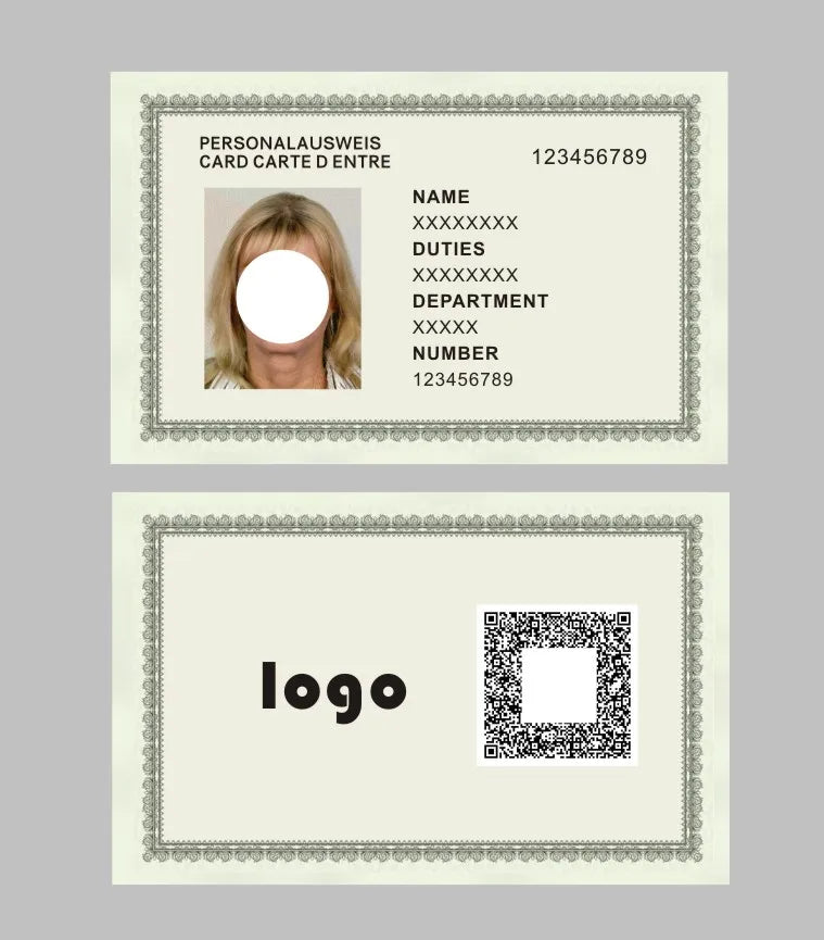 Work card, PVC card printing, customized, free design,0.76mm, waterproof, color printing, round corners