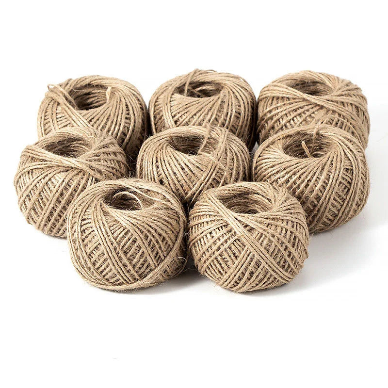 Natural Vintage Jute Rope Twine Roll Sewing Christmas Crafts Jute Cord Thread Wedding Handmade DIY Party Ribbon Bows Decorati